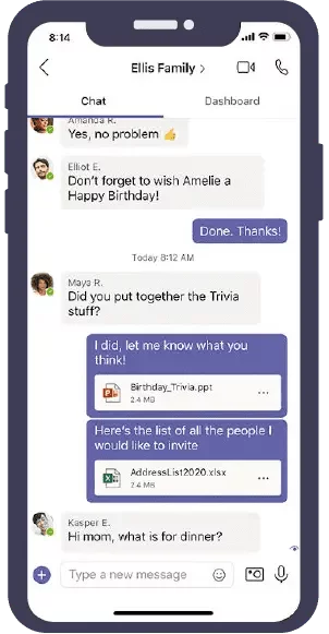 Microsoft Teams on mobile